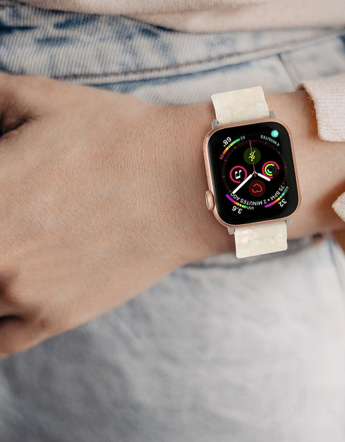 Load image into Gallery viewer, MAIRUI Resin Watch Band for Apple Watch 38-41mm Series 1-9 SE Iridescent White
