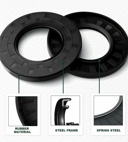 Yethuanru 2PCS 17x26x7mm Black Double Lip Oil Seal Nitrile Rubber with Spring