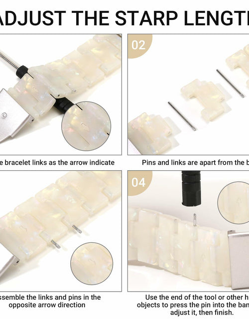Load image into Gallery viewer, MAIRUI Resin Watch Band for Apple Watch 38-41mm Series 1-9 SE Iridescent White
