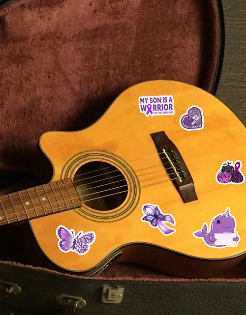 Load image into Gallery viewer, BIGZORO 50PCS Epilepsy Awareness Stickers Ribbon Vinyl Decals Waterproof
