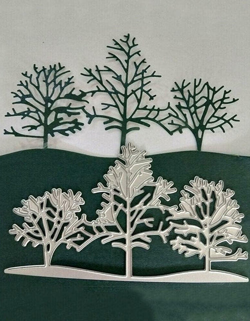 Load image into Gallery viewer, 3PCS Silver Tree Metal Cutting Dies Stencils Card Scrapbooking Embossing DIY
