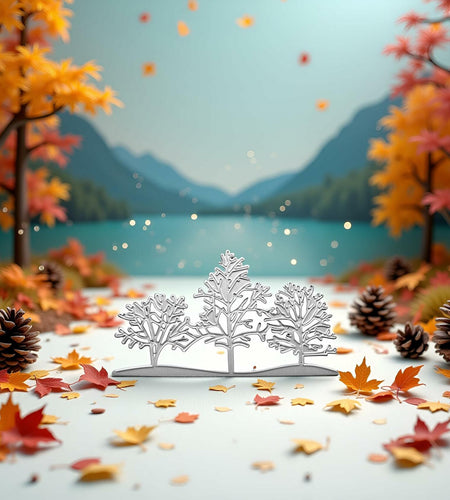 3PCS Silver Tree Metal Cutting Dies Stencils Card Scrapbooking Embossing DIY
