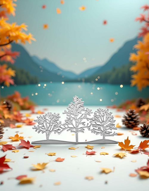 Load image into Gallery viewer, 3PCS Silver Tree Metal Cutting Dies Stencils Card Scrapbooking Embossing DIY
