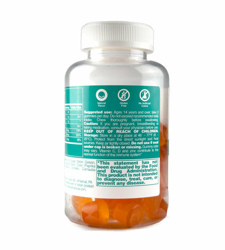 FREEYU Halal Gluten-Free Immunity Gummies Multivitamin with Zinc C D 60pcs