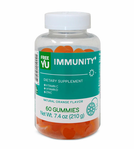 FREEYU Halal Gluten-Free Immunity Gummies Multivitamin with Zinc C D 60pcs