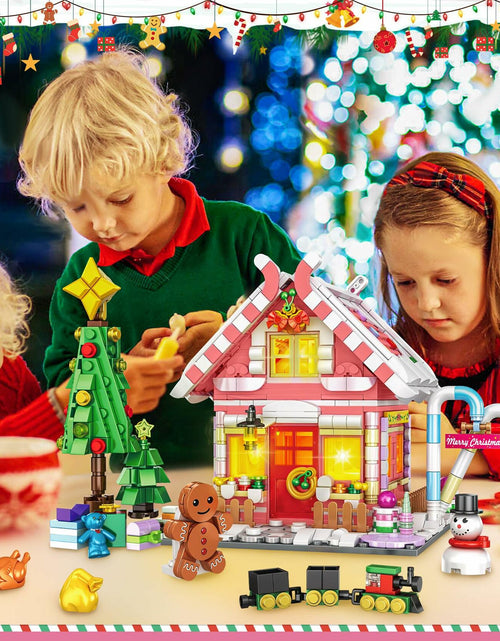 Load image into Gallery viewer, GIVFOZAY 1288PCS Christmas Gingerbread House Building Block Set Pink OPEN BOX
