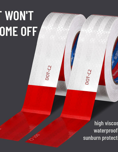 Load image into Gallery viewer, ROIKVN Reflective Safety Tape 2"x200ft Waterproof Red/White DOT-C2 Outdoor
