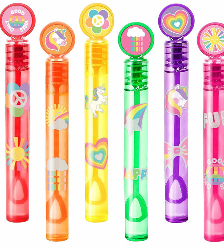 60PCS Cute Unicorn Party Favors 12 DIY Bubble Wands Birthday Goodie Bags