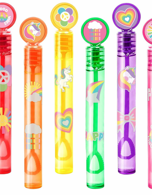 Load image into Gallery viewer, 60PCS Cute Unicorn Party Favors 12 DIY Bubble Wands Birthday Goodie Bags
