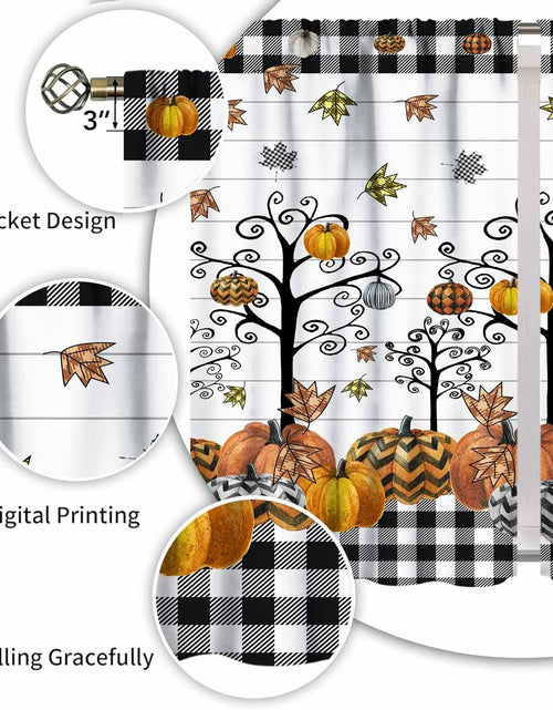 Load image into Gallery viewer, Fall Themed Curtains Autumn Leaves Halloween Pumpkin Drapes 42x45 Inch
