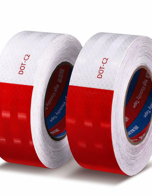 Load image into Gallery viewer, ROIKVN Reflective Safety Tape 2"x200ft Waterproof Red/White DOT-C2 Outdoor

