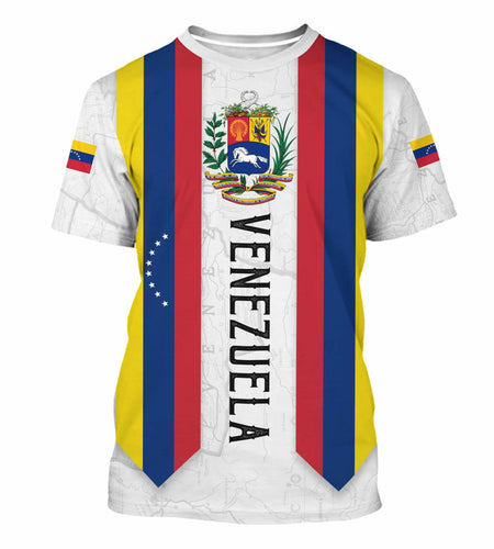 BJU Venezuela Flag T-Shirt Unisex Crewneck Short Sleeve Casual Printed Tee