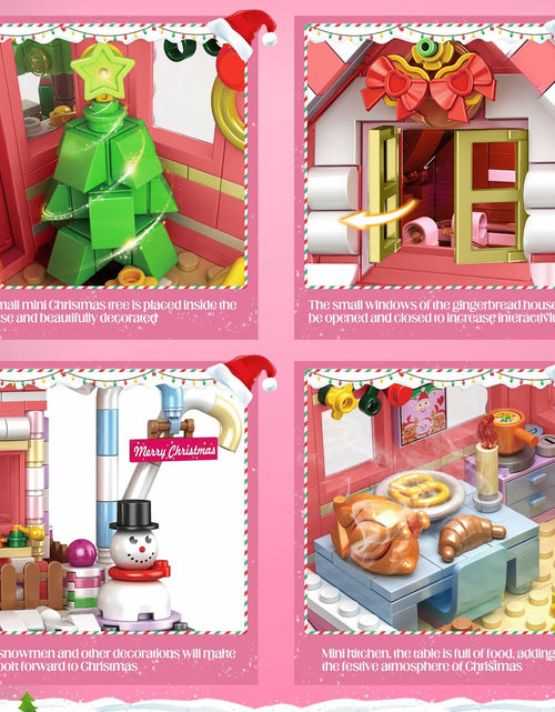 Load image into Gallery viewer, GIVFOZAY 1288PCS Christmas Gingerbread House Building Block Set Pink OPEN BOX
