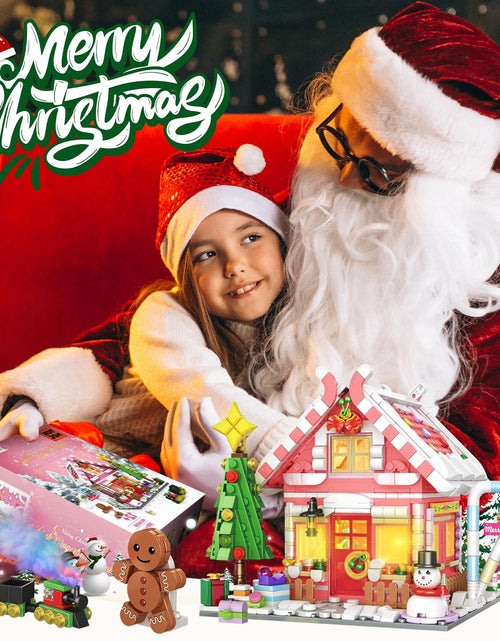 Load image into Gallery viewer, GIVFOZAY 1288PCS Christmas Gingerbread House Building Block Set Pink OPEN BOX
