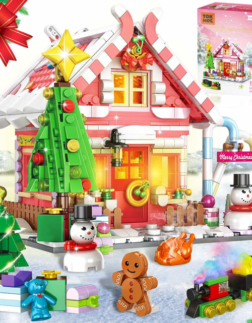 Load image into Gallery viewer, GIVFOZAY 1288PCS Christmas Gingerbread House Building Block Set Pink OPEN BOX
