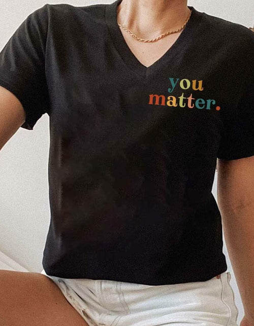 Load image into Gallery viewer, MOGUI Women’s “Dear Person Behind Me” Jesus Loves You Funny Black T-Shirt
