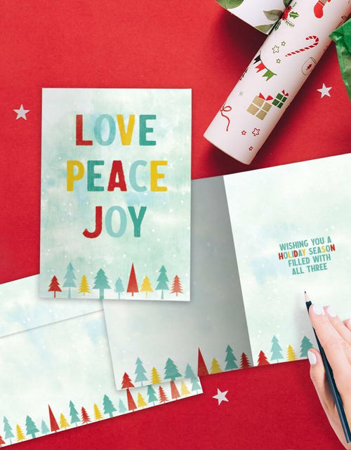 Load image into Gallery viewer, Tree-Free Greetings Season’s Greeting Cards 16-Pack Peace on Earth 5x7
