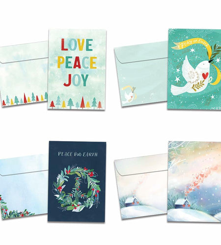 Tree-Free Greetings Season’s Greeting Cards 16-Pack Peace on Earth 5x7