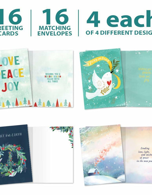 Load image into Gallery viewer, Tree-Free Greetings Season’s Greeting Cards 16-Pack Peace on Earth 5x7
