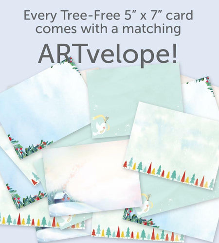 Tree-Free Greetings Season’s Greeting Cards 16-Pack Peace on Earth 5x7
