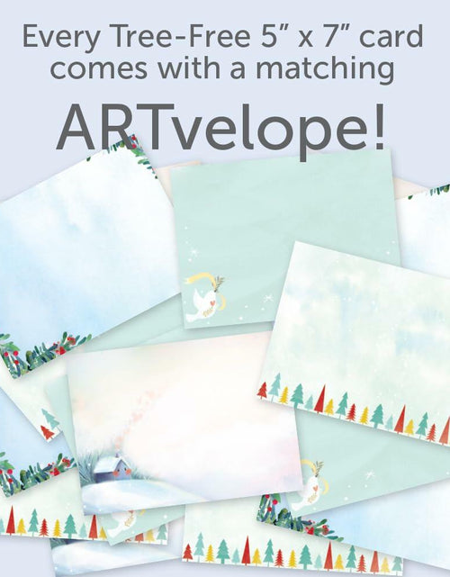 Load image into Gallery viewer, Tree-Free Greetings Season’s Greeting Cards 16-Pack Peace on Earth 5x7
