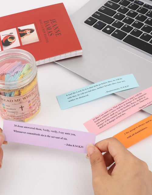 Load image into Gallery viewer, Handmade Bible Verse Jar Hope Prayer Scripture Christian Gift 96 KJV Verses
