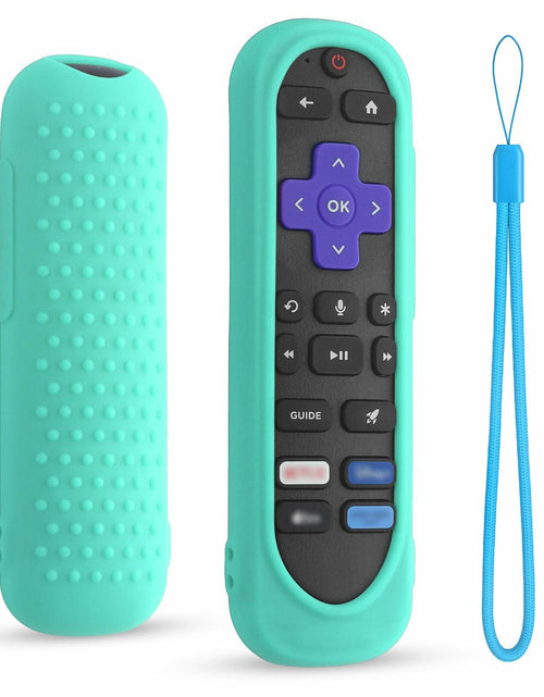 Load image into Gallery viewer, Silicone Remote Cover for Roku TV Remote Shockproof Washable with Lanyard Mint
