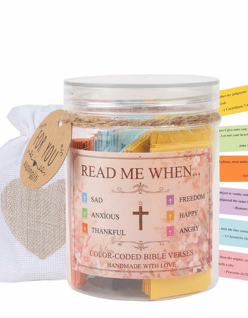Load image into Gallery viewer, Handmade Bible Verse Jar Hope Prayer Scripture Christian Gift 96 KJV Verses
