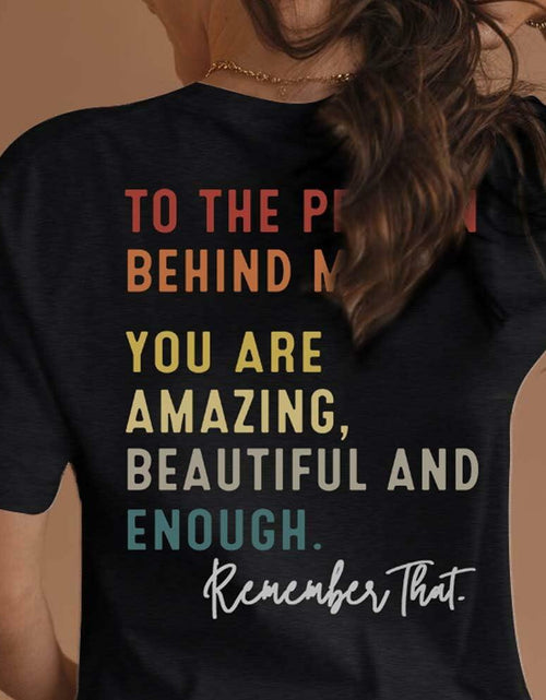 Load image into Gallery viewer, MOGUI Women’s “Dear Person Behind Me” Jesus Loves You Funny Black T-Shirt
