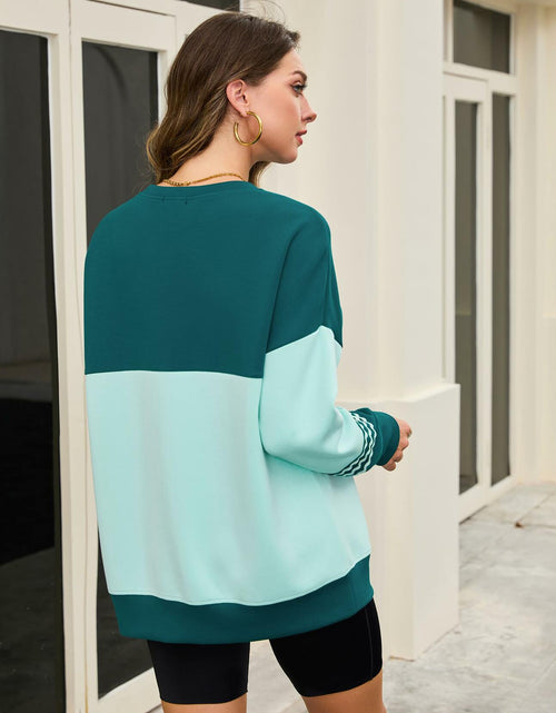 Load image into Gallery viewer, BMJL Women’s Oversized Sweatshirt Long Sleeve Crewneck Pullover Turquoise M
