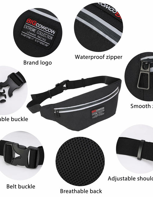 Load image into Gallery viewer, BIGCOWCOW Fanny Pack Waterproof Belt Bag for Women &amp; Men Travel Hiking Run
