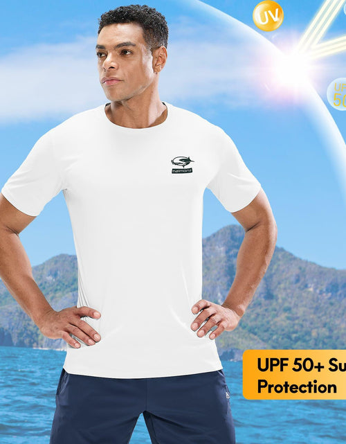 Load image into Gallery viewer, Haimont Men’s Sun Protection Fishing Shirt Short Sleeve White L Lightweight
