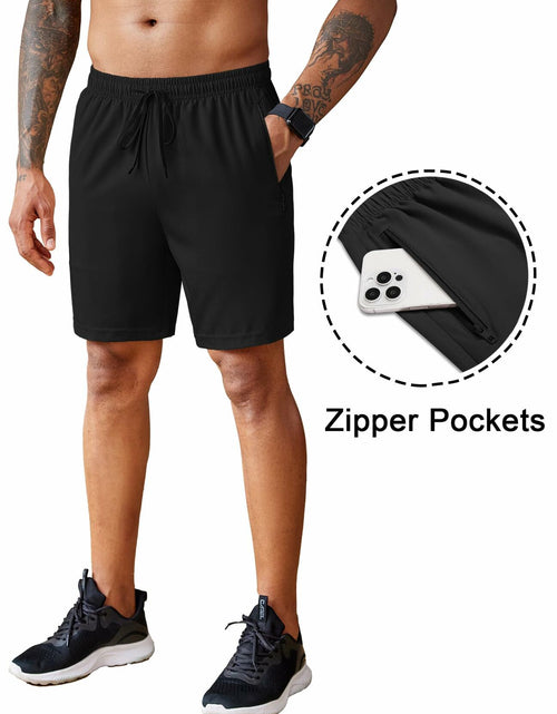 Load image into Gallery viewer, COOFANDY Men’s 7" Workout Gym Shorts 2-Pack Lightweight with Zipper Wine/Black
