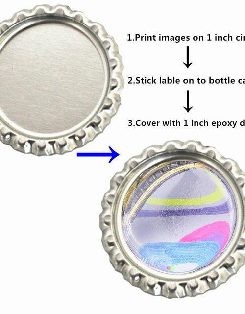 Load image into Gallery viewer, IGOGO 1” Epoxy Stickers Craft Bottle Caps Hair Bows Scrapbook 100PCS Glitter
