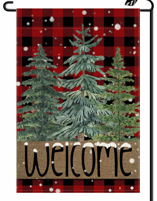 Load image into Gallery viewer, Christmas Tree Red Welcome Garden Flag 12x18” Double-Sided Winter Xmas Yard
