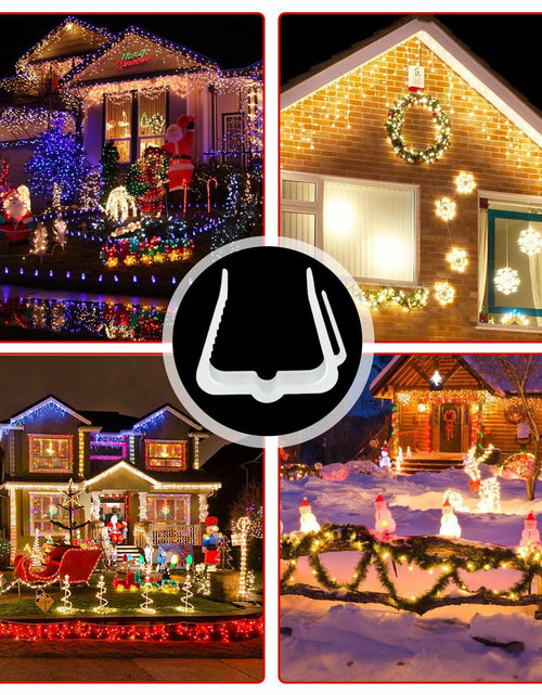 Load image into Gallery viewer, SIMPLIPLEX Holiday Light Clips 30-Pack Outdoor White Roof Gutter Fence
