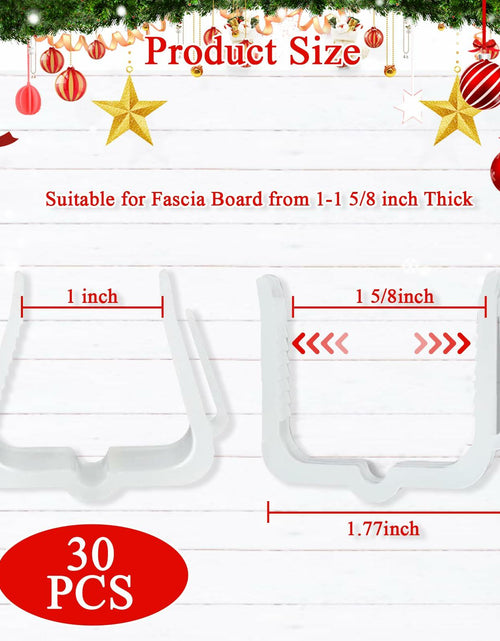 Load image into Gallery viewer, SIMPLIPLEX Holiday Light Clips 30-Pack Outdoor White Roof Gutter Fence
