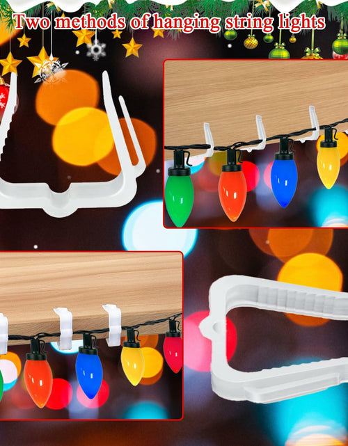 Load image into Gallery viewer, SIMPLIPLEX Holiday Light Clips 30-Pack Outdoor White Roof Gutter Fence

