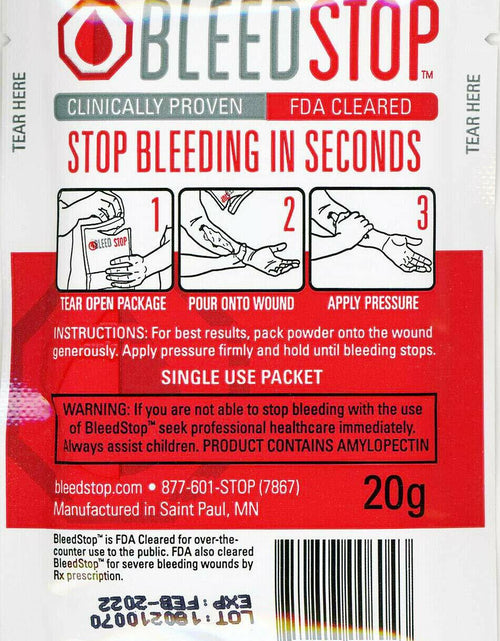 Load image into Gallery viewer, Bleedstop Stop Bleeding Powder 2 Pack 20g Emergency First Aid Home Kids Family
