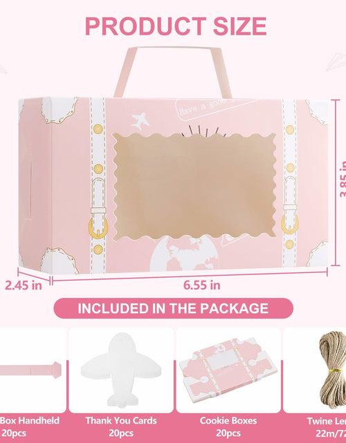Load image into Gallery viewer, YODYZJ 20-Piece Mini Suitcase Party Favor Boxes Pink Small 6.55x3.85x2.45in
