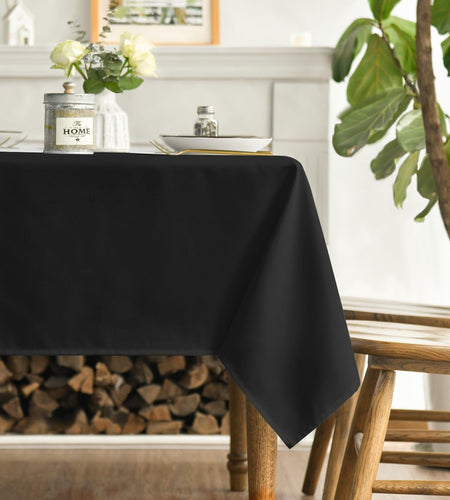 Horaldaily Black Tablecloth 60x140 Rectangular Polyester Party Table Cover