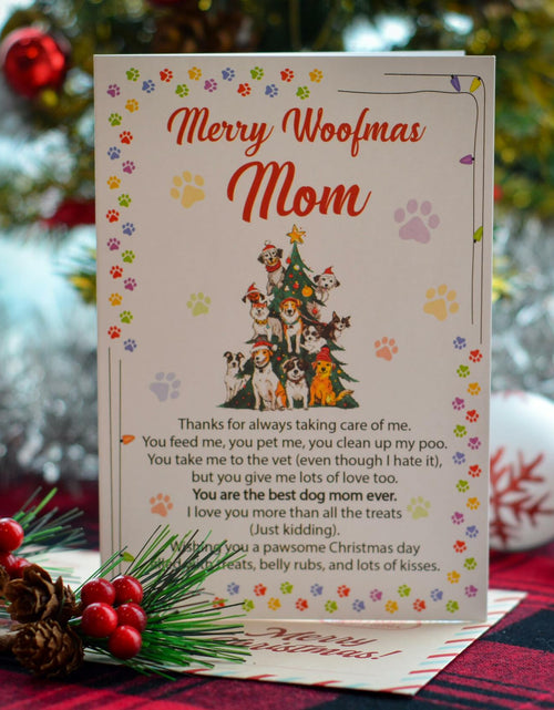 Load image into Gallery viewer, BlinkWishes Christmas Card for Dog Mom with Envelope &amp; Seal | Xmas from Pets
