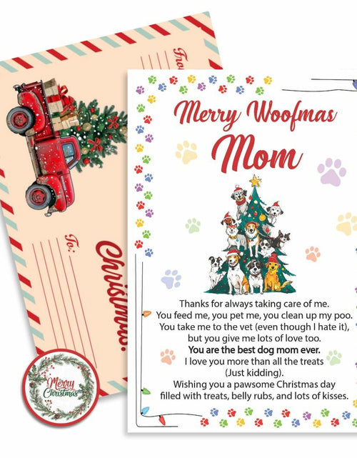 Load image into Gallery viewer, BlinkWishes Christmas Card for Dog Mom with Envelope &amp; Seal | Xmas from Pets
