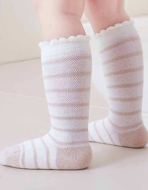 Load image into Gallery viewer, Apone Fatu Baby Knee High Socks Flower D for Infants Toddlers 6-12 Months
