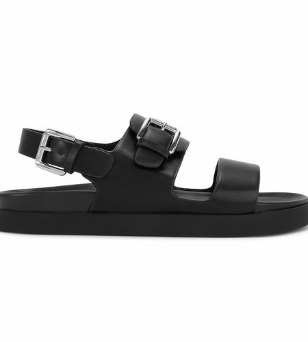 CosyFever Women’s Black Slip On Flat Sandals Adjustable Strap Size 9