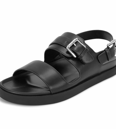 CosyFever Women’s Black Slip On Flat Sandals Adjustable Strap Size 9