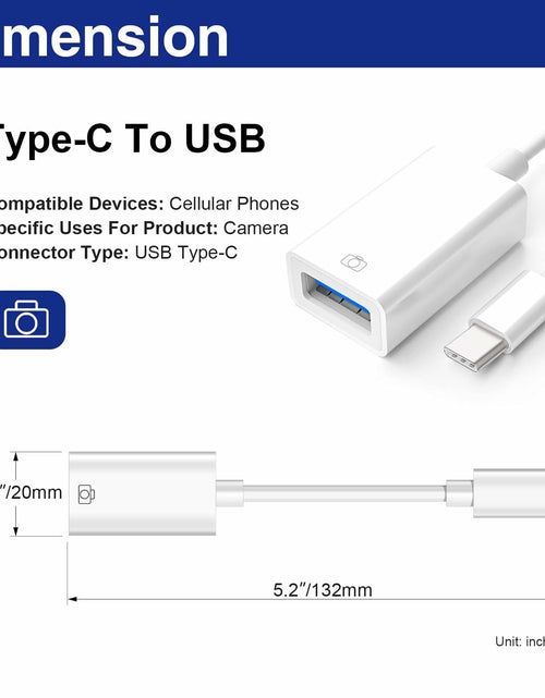 Load image into Gallery viewer, Usdrwam 8-Pin Male to USB 3.0 Female OTG Adapter Cable 2 Ports
