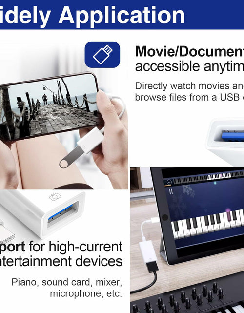 Load image into Gallery viewer, Usdrwam 8-Pin Male to USB 3.0 Female OTG Adapter Cable 2 Ports
