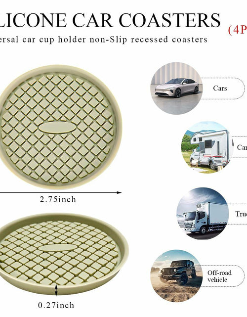 Load image into Gallery viewer, Yourkar 4 PCS Car Cup Holder Coasters 2.75in Silicone Non-Slip Yellow
