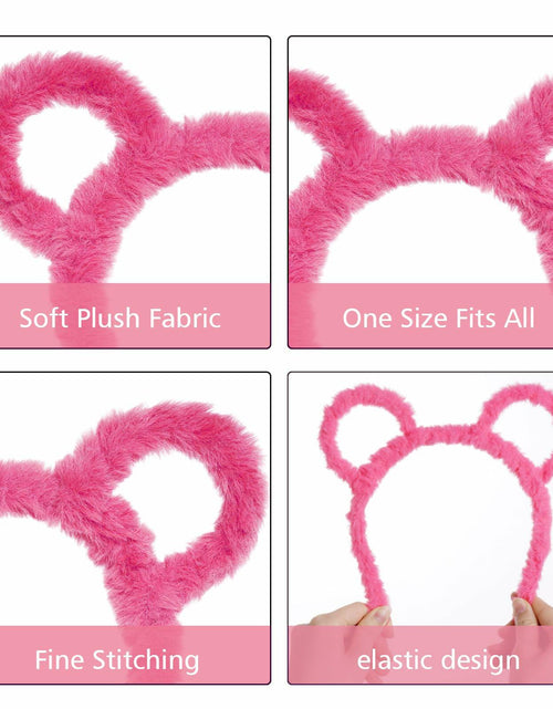 Load image into Gallery viewer, Yolyoo 3pcs Chipmunk Mouse Ears Headband Rose Red Standard Size
